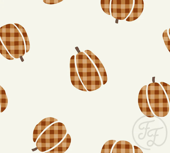 Spaced Out Gingham Pumpkins Orange Small