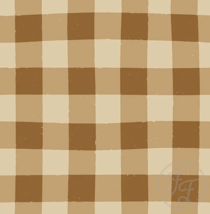 Fall Gingham Warm Brown Small