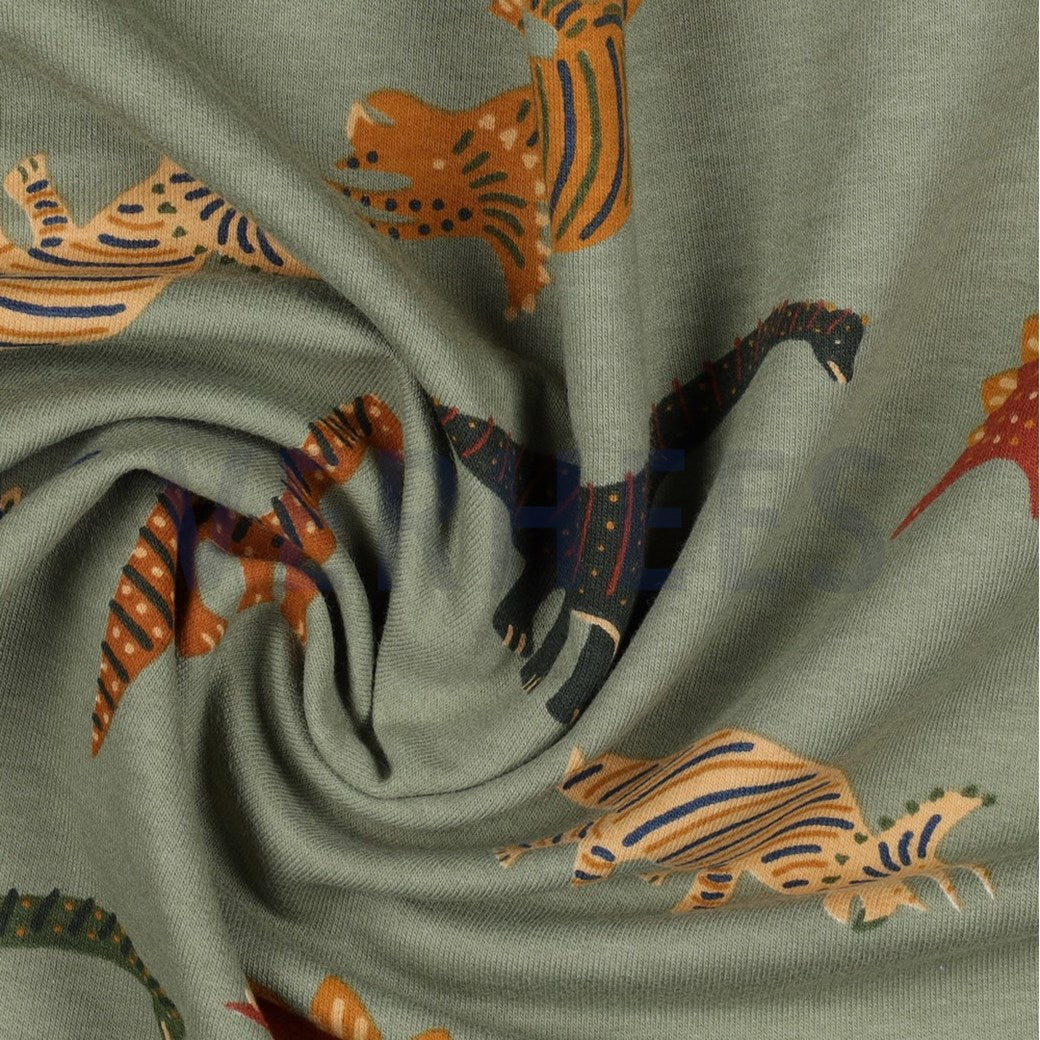 Dino Moss Green - Organic Soft Sweat