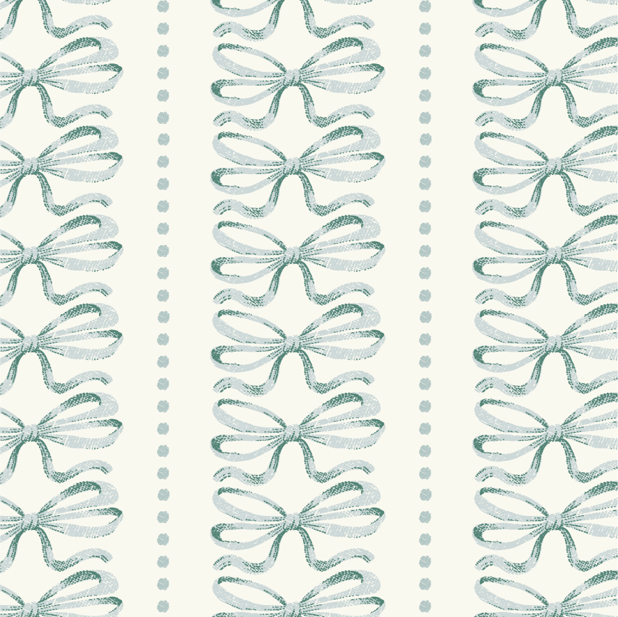 Vintage Bow Stripes Blue
