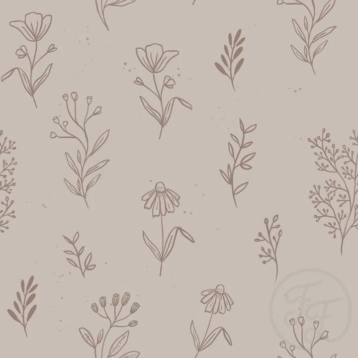 Flowers Outline Brown