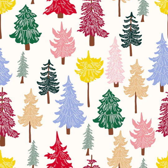 Colorful Christmas Trees in Ceramic