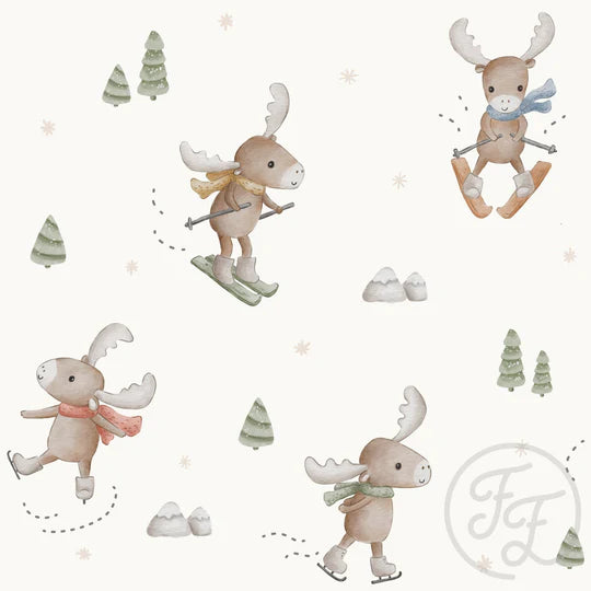 Winter Moose Off White