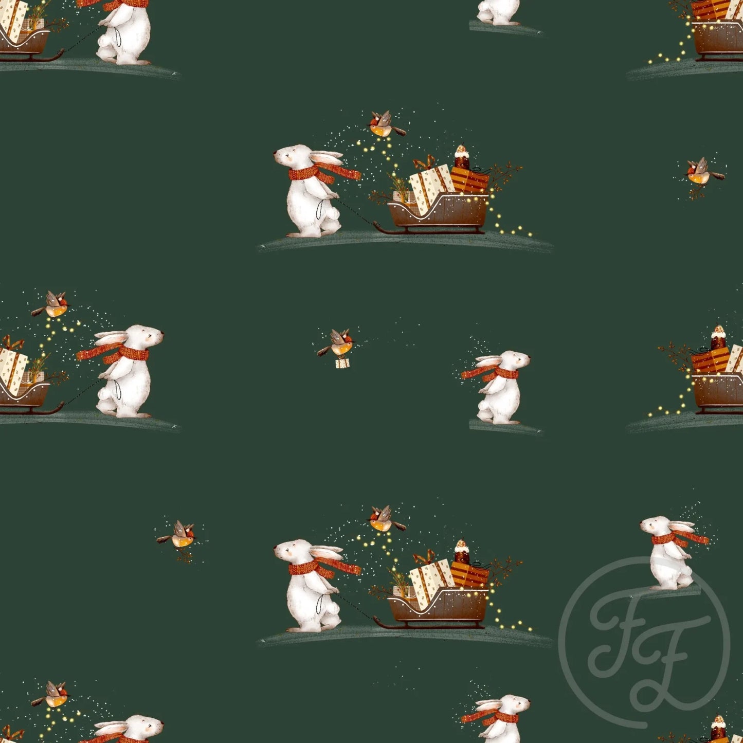 Holly Jolly Bunny Green