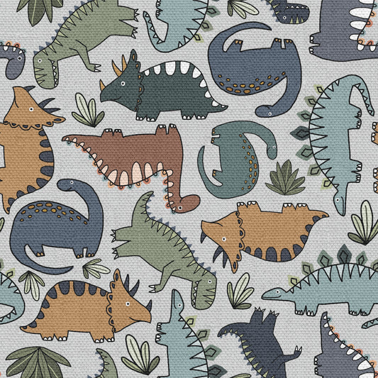 Dinos Cement Grey Organic Jersey Knit