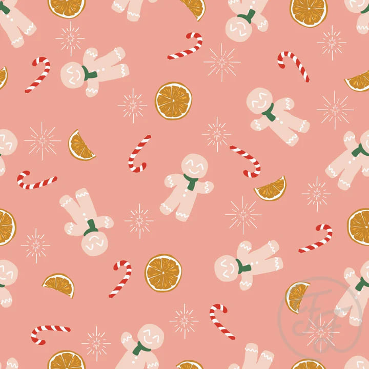 Gingerbread Man, Orange Slice & Candies In Blush