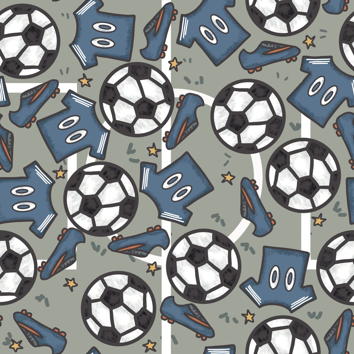 Soccer Blue Organic French Terry