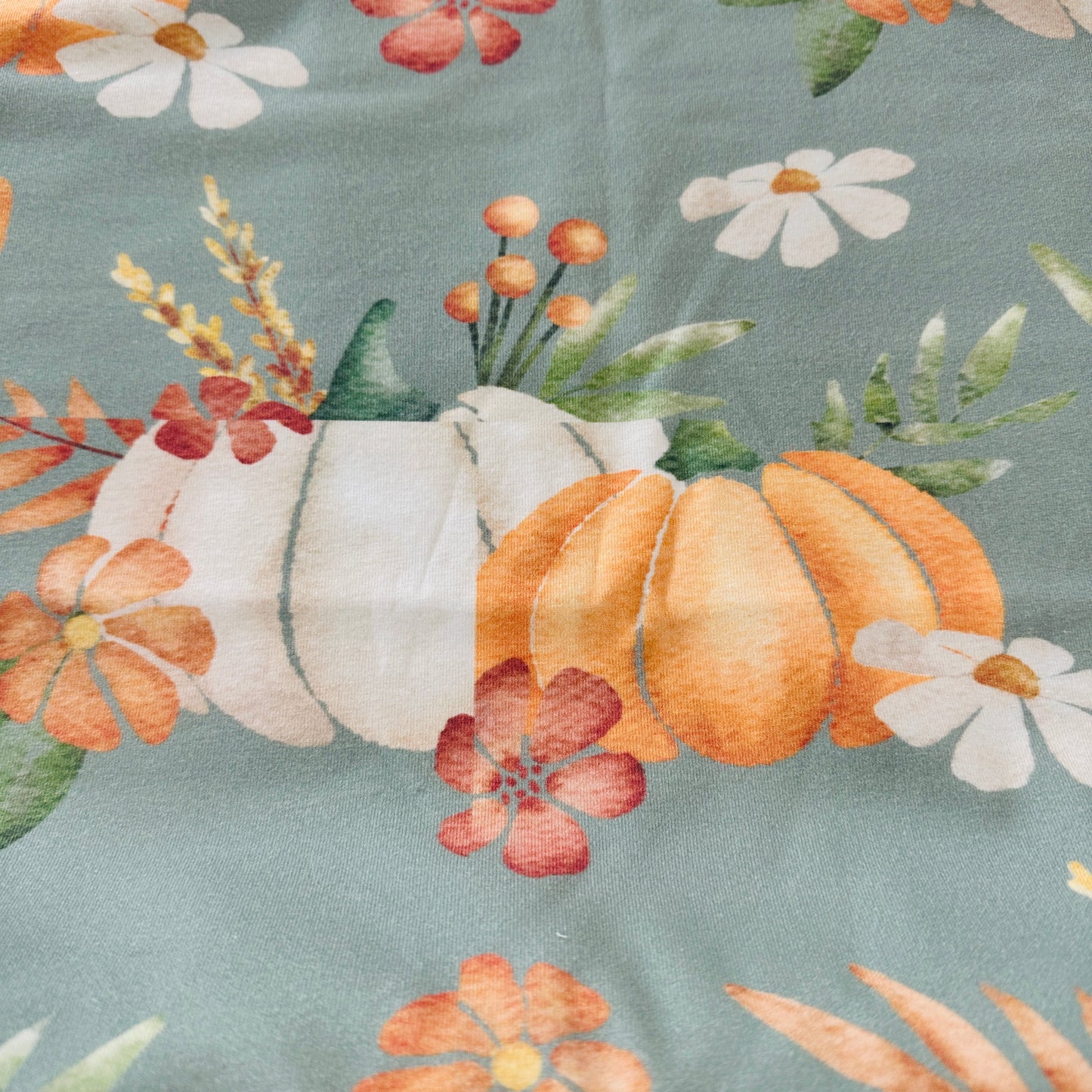 Fall Pumpkins Jersey Knit Misaligned