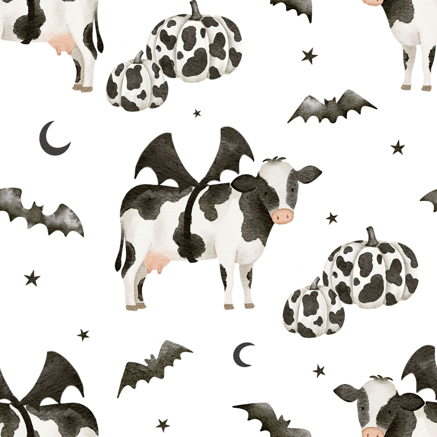 In Stock Halloween Cows Sweat Fleece