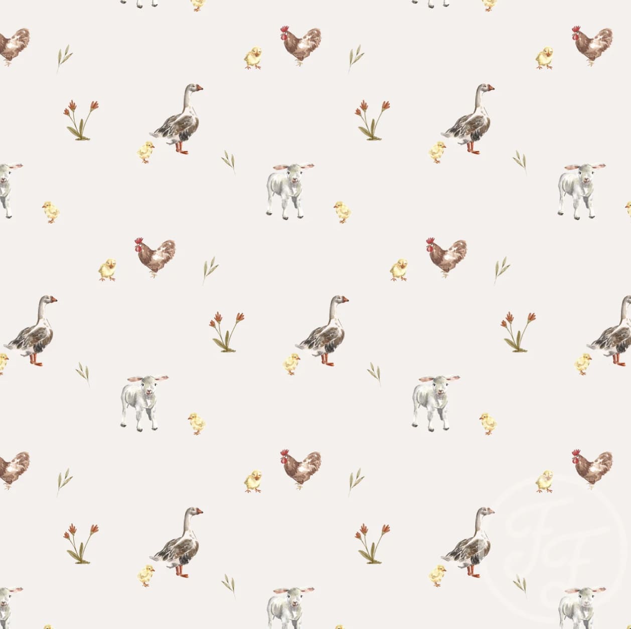 Farm Animals, Rib Knit OEKO-Tex Certified