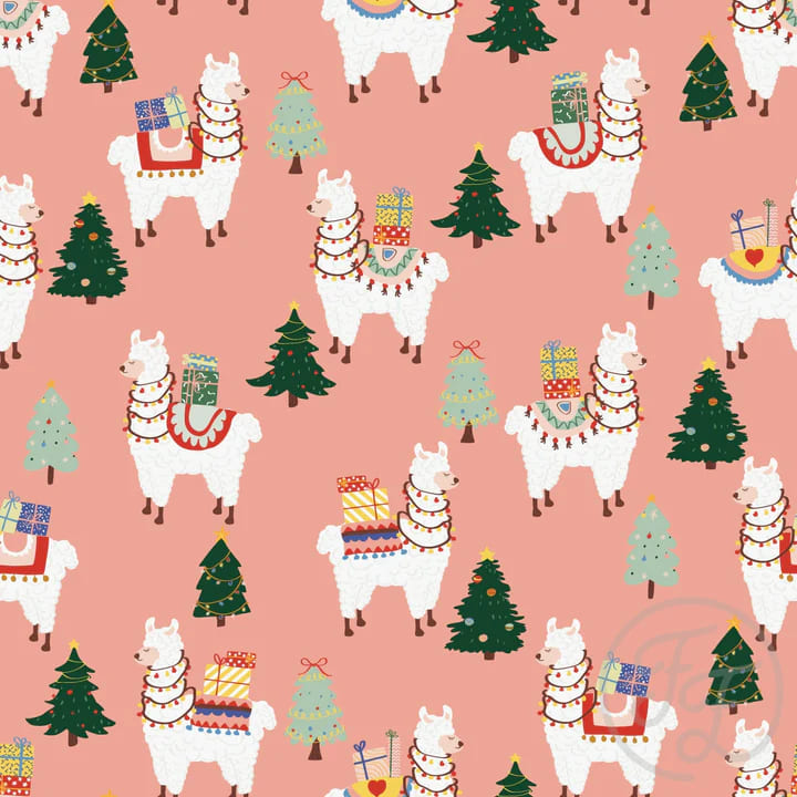 Llamas With Presents In Blush