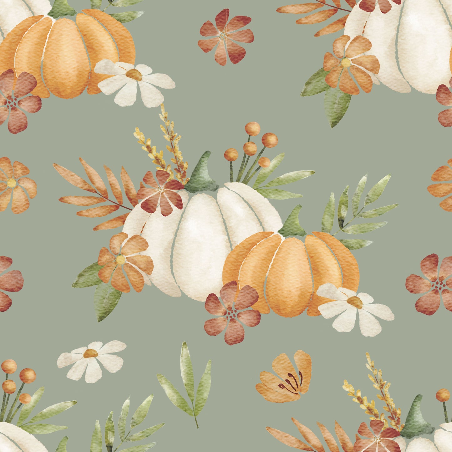 Fall Pumpkins Jersey Knit Misaligned