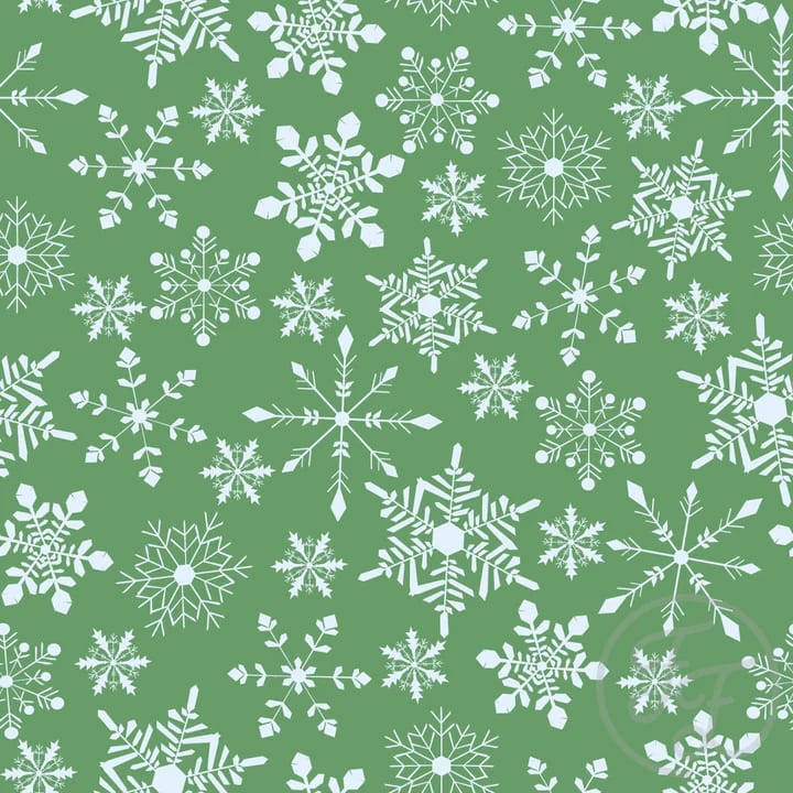 Snowflakes In Muted Green