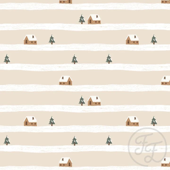 House In The Snow Stripe Beige