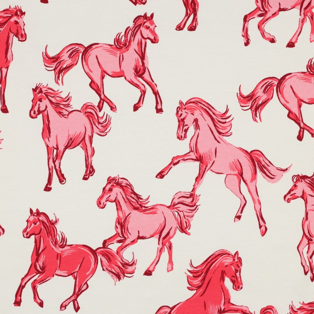 Horses Organic French Terry - Off White