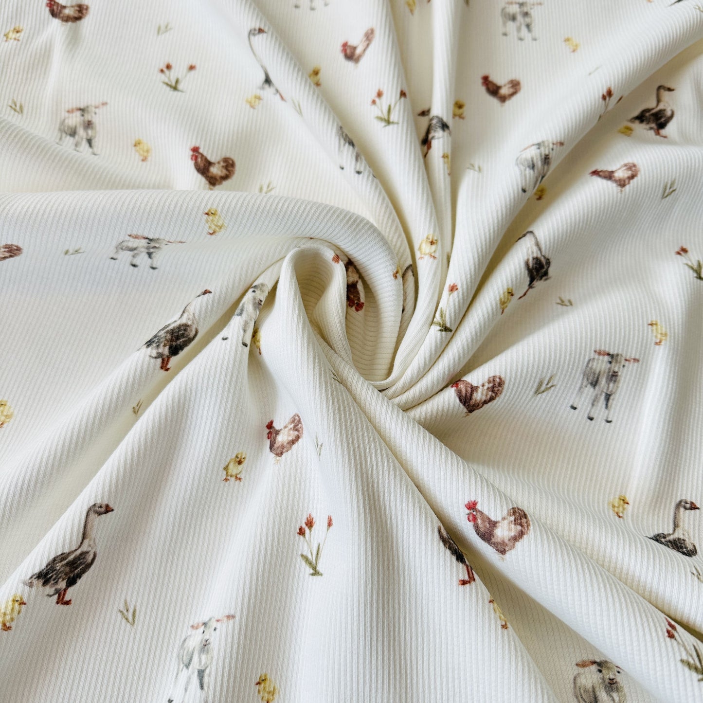 Farm Animals, Rib Knit OEKO-Tex Certified