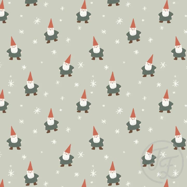 Christmas Gnome And Stars Green Small