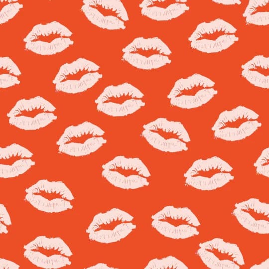 Lips In Red Orange