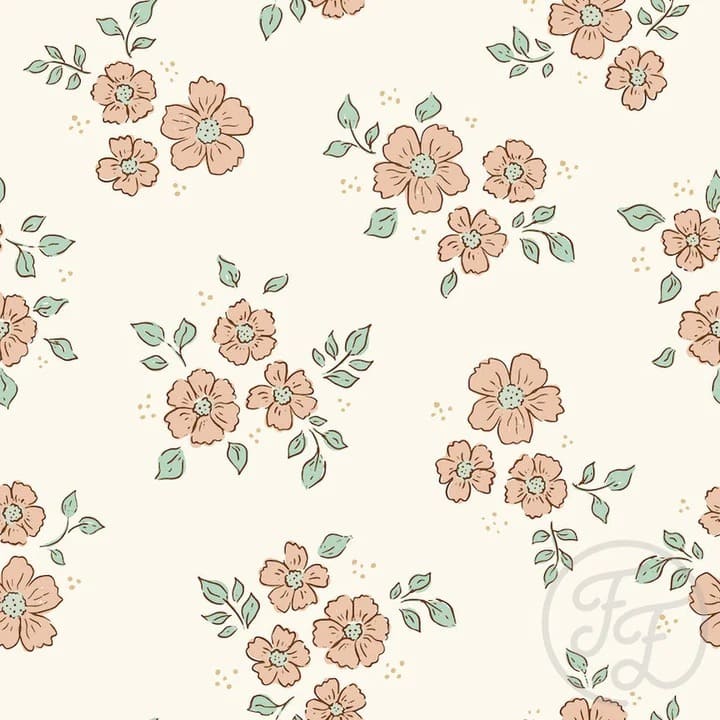 Boo Flower Green & Salmon