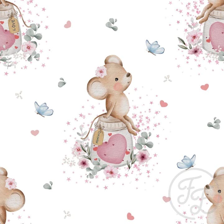 Mouse Collecting Love White