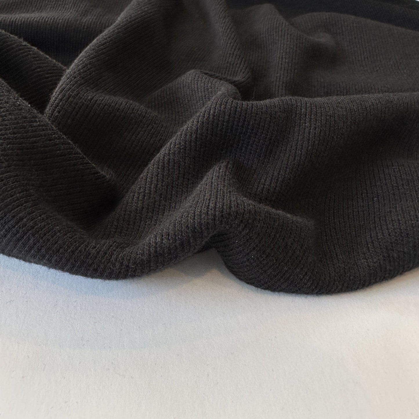 Black Ribbing 2x2 Bamboo Cotton