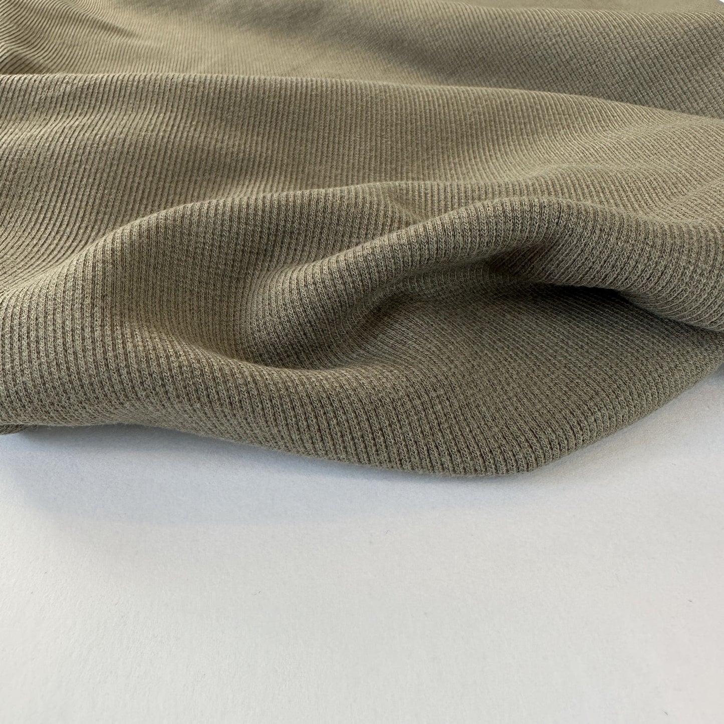 Olive Ribbing 2x2 Bamboo Cotton