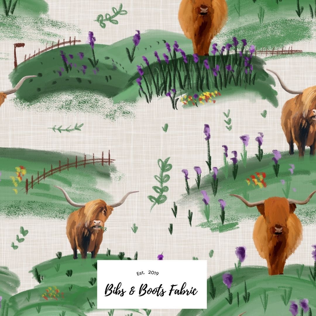 Country Pastures, Custom Jersey Knit, Organic Fabric