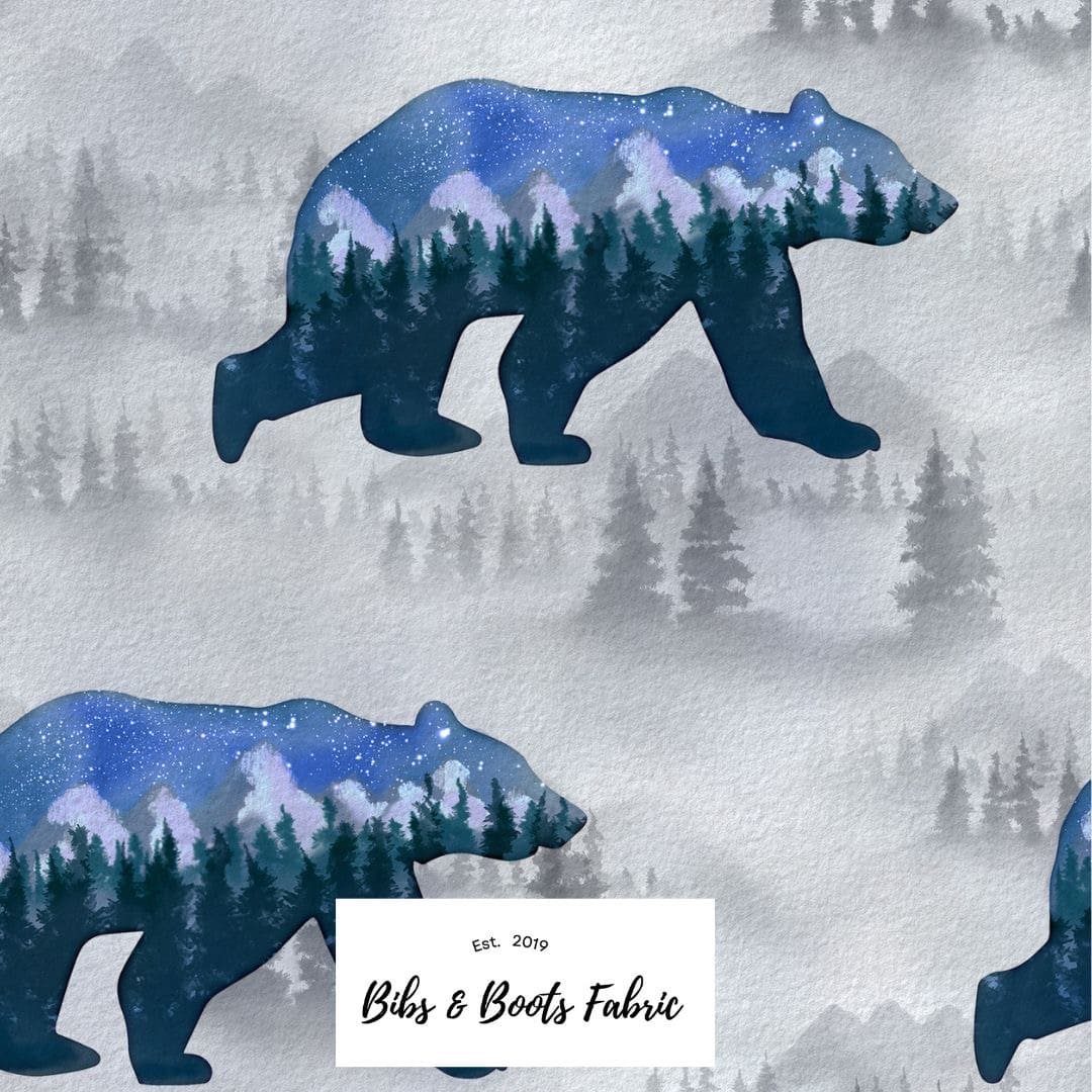 Beary Mountains, Custom Jersey Knit, Organic Fabric