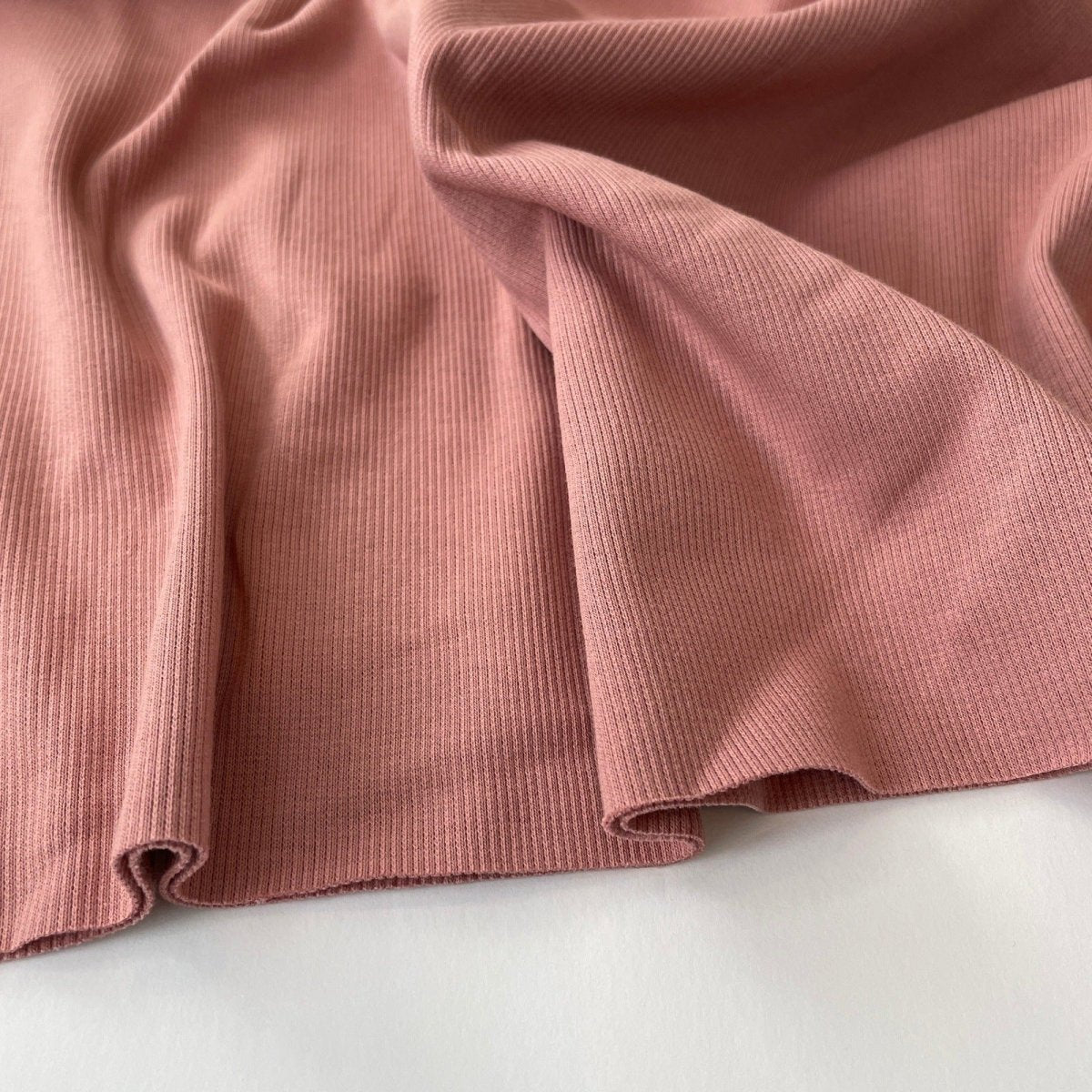 Ash Rose Rib Knit, Family Fabrics - fabric - Bibs And Boots Fabric