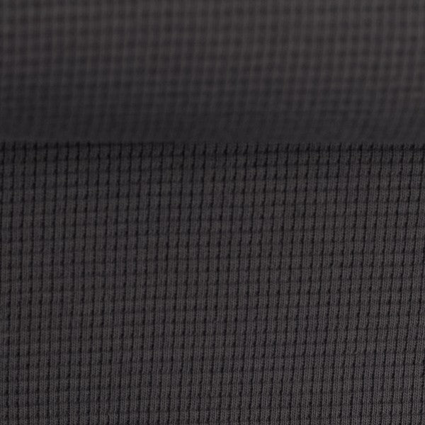 Clarissa Organic Waffle Jersey by Swafing - Anthracite - Fabric - Bibs And Boots Fabric