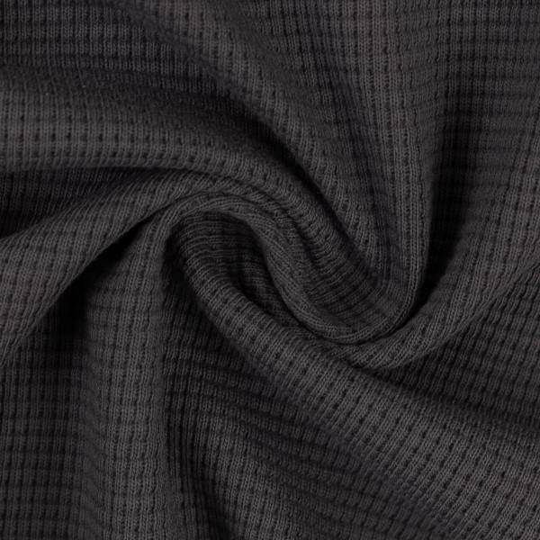 Clarissa Organic Waffle Jersey by Swafing - Anthracite - Fabric - Bibs And Boots Fabric