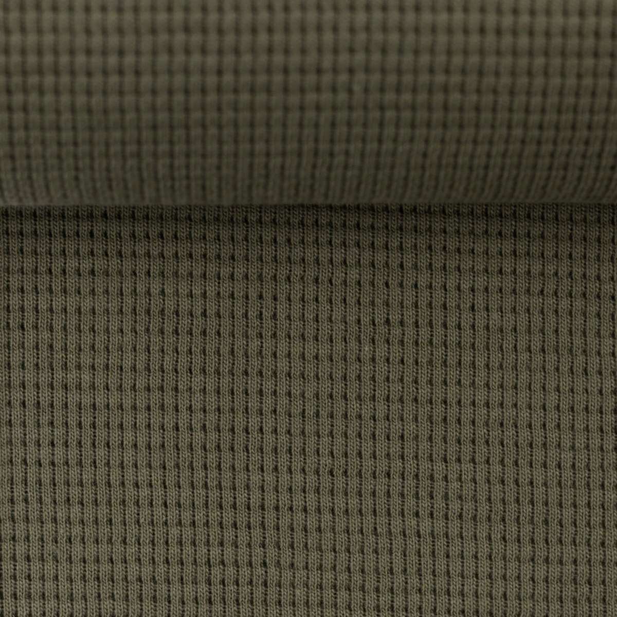 Clarissa Organic Waffle Jersey by Swafing, Khaki - Fabric - Bibs And Boots Fabric