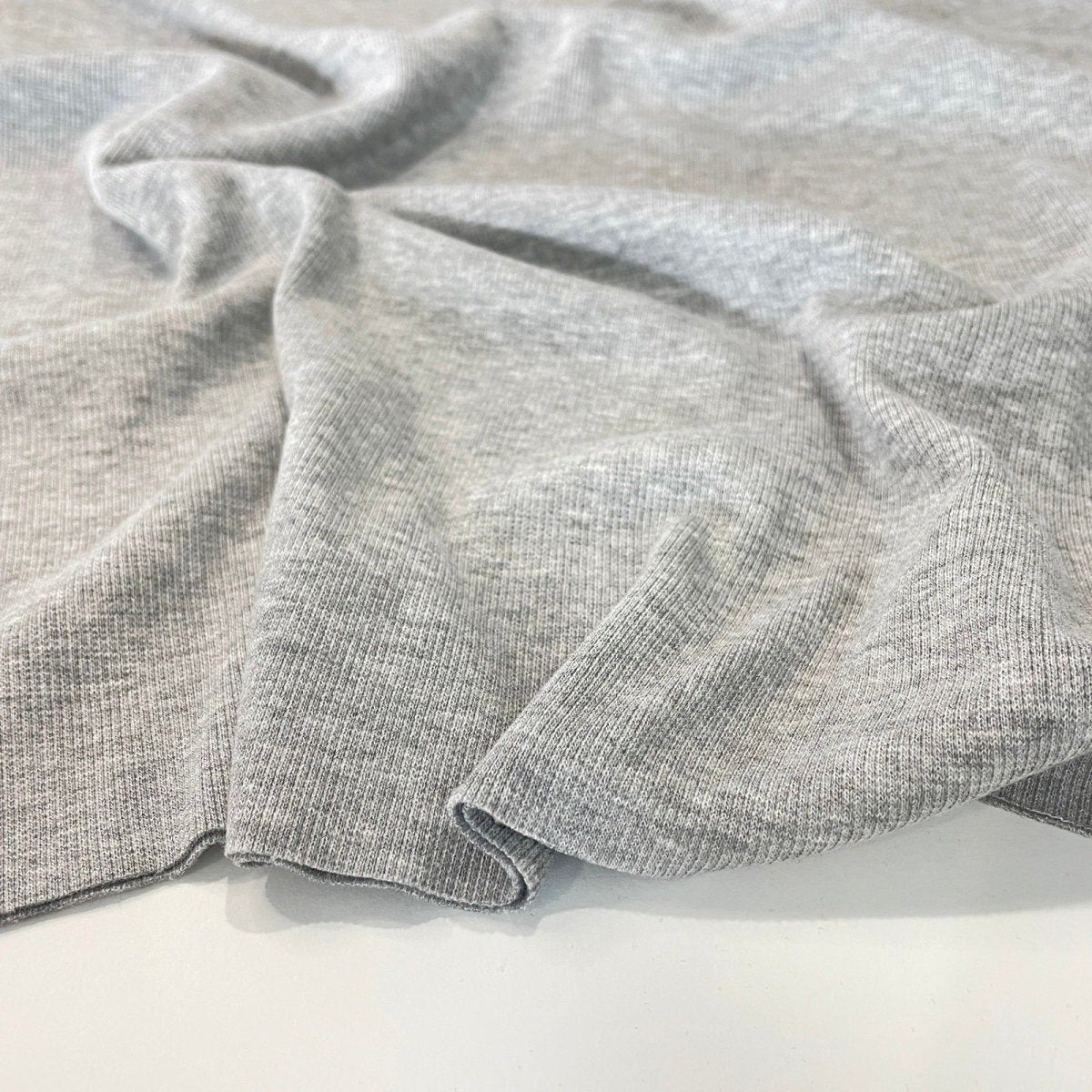 Grey Mix Ribbing 2x2 Bamboo Cotton - Fabric - Bibs And Boots Fabric