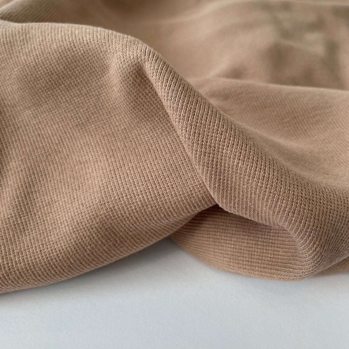 Latte Ribbing 2x2 Bamboo Cotton - Fabric - Bibs And Boots Fabric