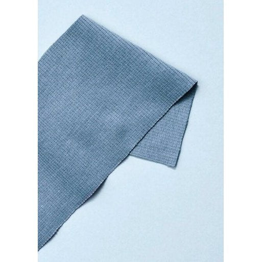 Mind The Maker, Faded Blue Organic Rib Knit - fabric - Bibs And Boots Fabric
