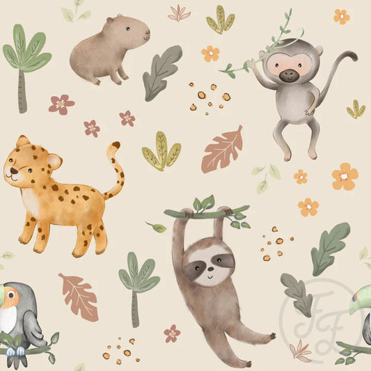 Rainforest Animals Beige