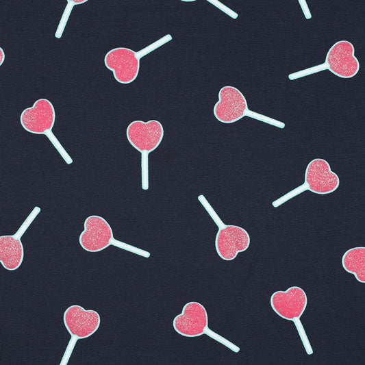 Jersey Glitter Lollypop Hearts