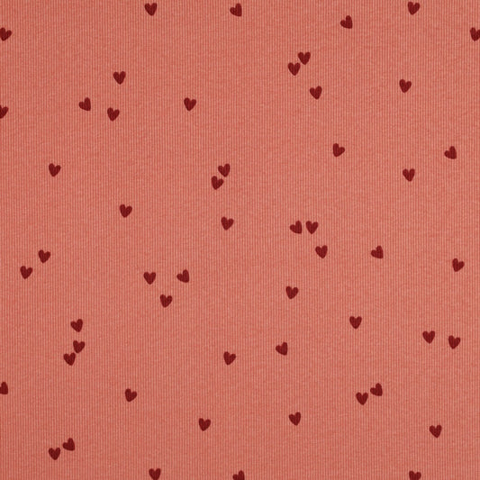 Pink Rib Jersey Hearts