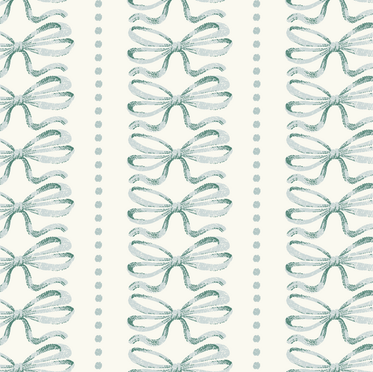 Vintage Bow Stripes Blue
