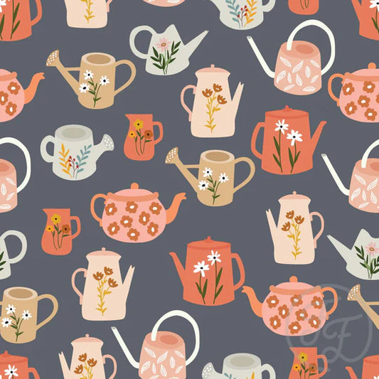 Flower Shower Pots in Mid Grey