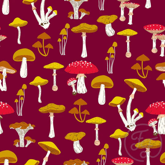 Mushrooms in Wine Red
