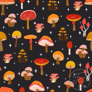 Mushrooms in Black