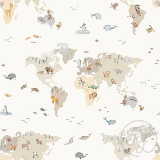 Animals Map Off White