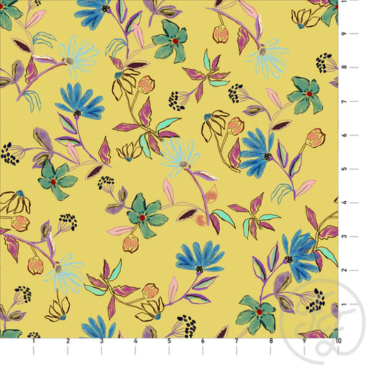 Painted Flora on Maize Yellow