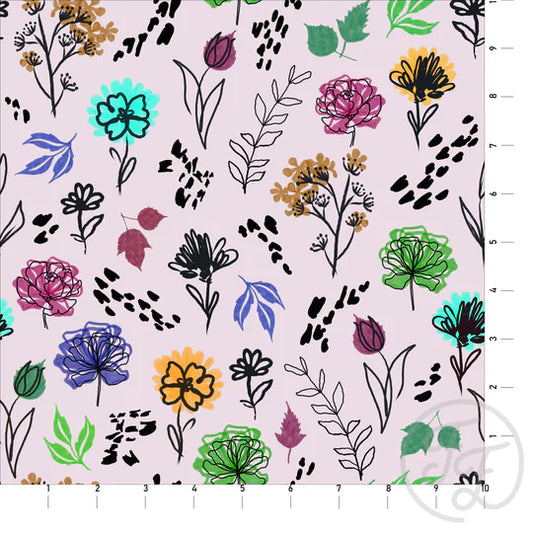 Sketchy Wild Garden in Pink