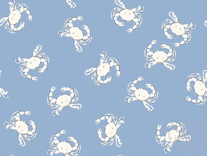 Cute Crab White Light Cerulean Blue