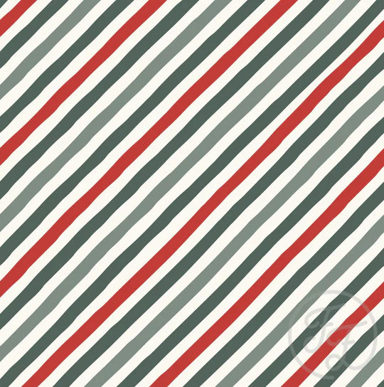 Diagonal Stripe Red Green