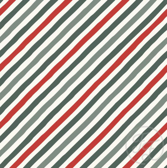 Diagonal Stripe Red Green