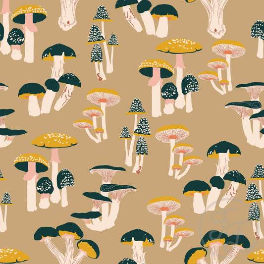 Mushrooms in Sand Brown