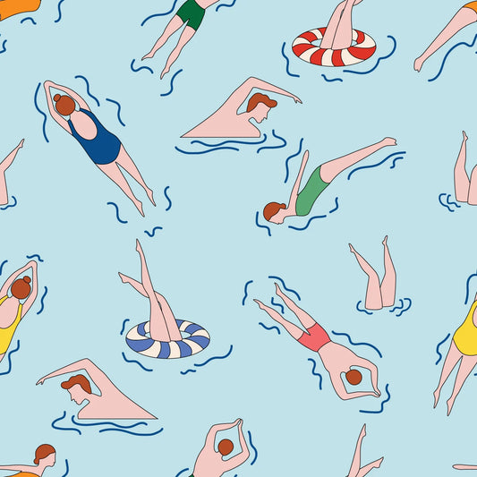 Swimmers in Tropical Blue